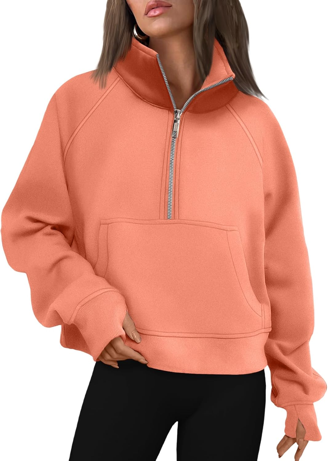 AUTOMET Womens Sweatshirts Half Zip Fleece Pullover Fall Outfits | Fall Fashion Clothes 2026,Cropped Sweatshirts,Cute Y2k Tops,Quarter Zipper Sweater,Winter Loungwear Outfits - 图片 23
