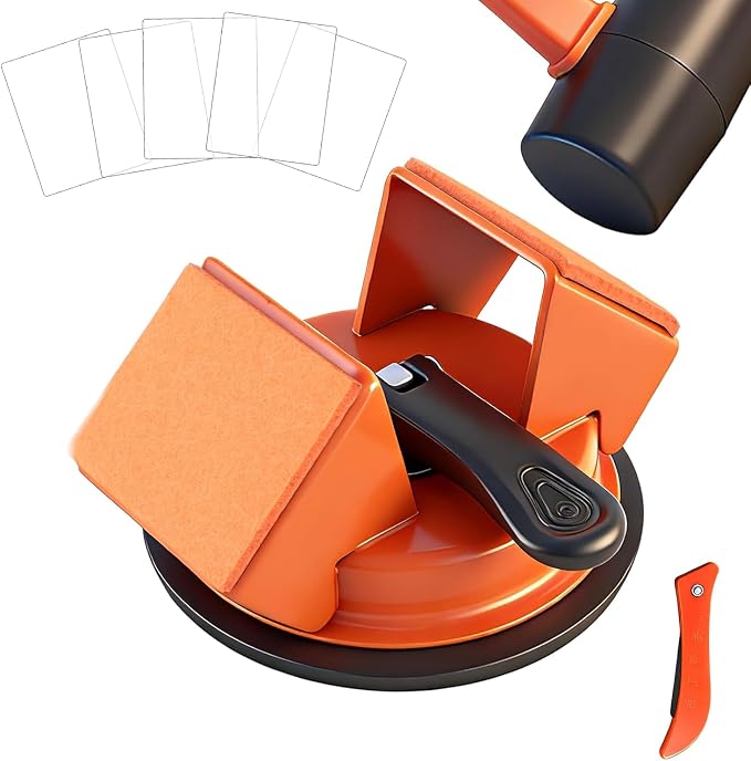 Floor Gap Fixer Tool for Laminate and Vinyl Flooring, Heavy-Duty Iron Floor Gap Repair Tool with 45° Dual Striking Surfaces, Enhanced Suction Cup, Gap Cleaner and 5 Adhesive Pads