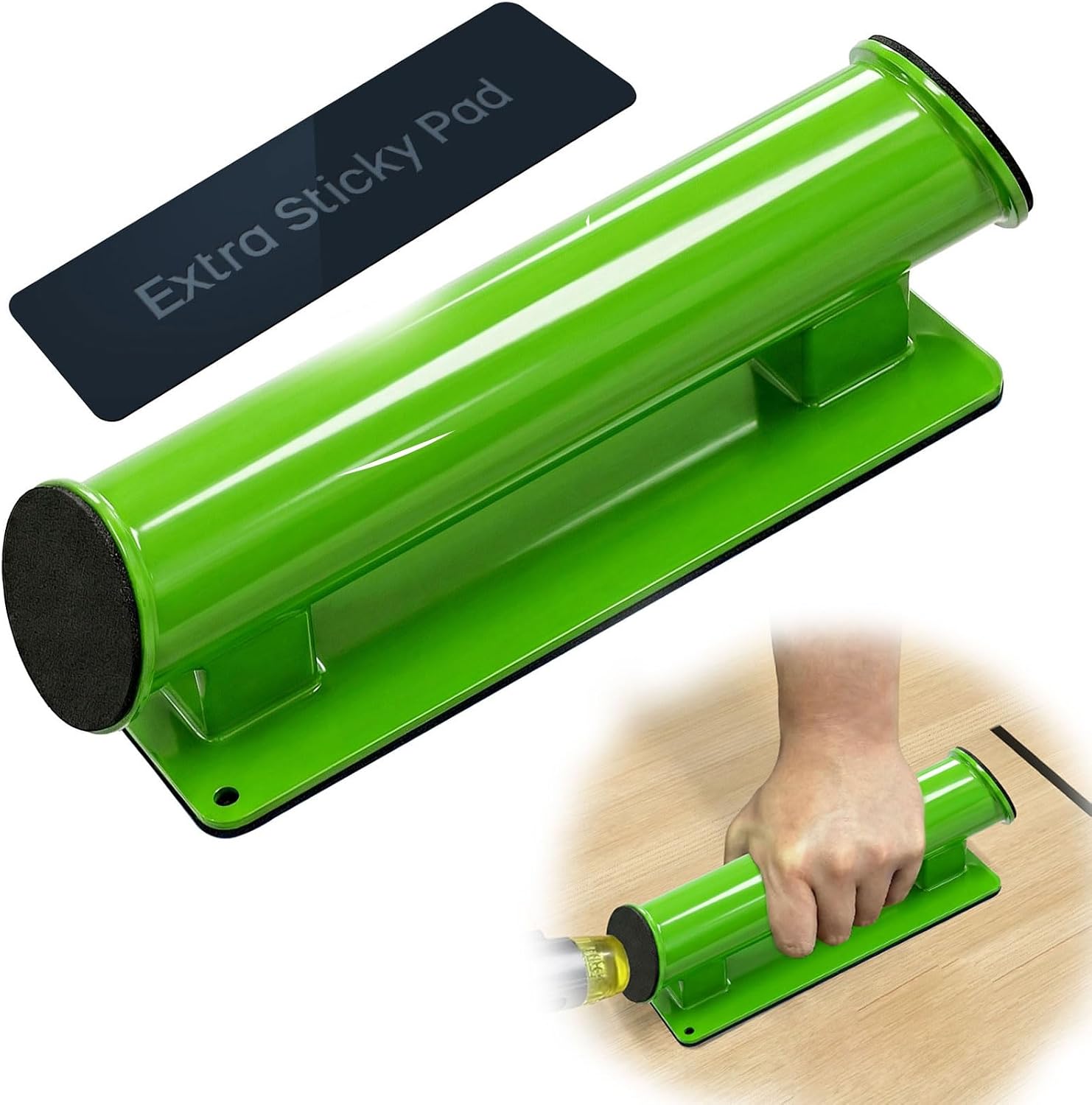 Heavy Duty Floor Gap Fixer Tool for Laminate, Vinyl Plank, Hardwood | Washable & Reusable Sticky Pad, Plank Grabber Floor Fix Pro, Durable-Made of Iron. No Noise - with Extra Felt Pad.